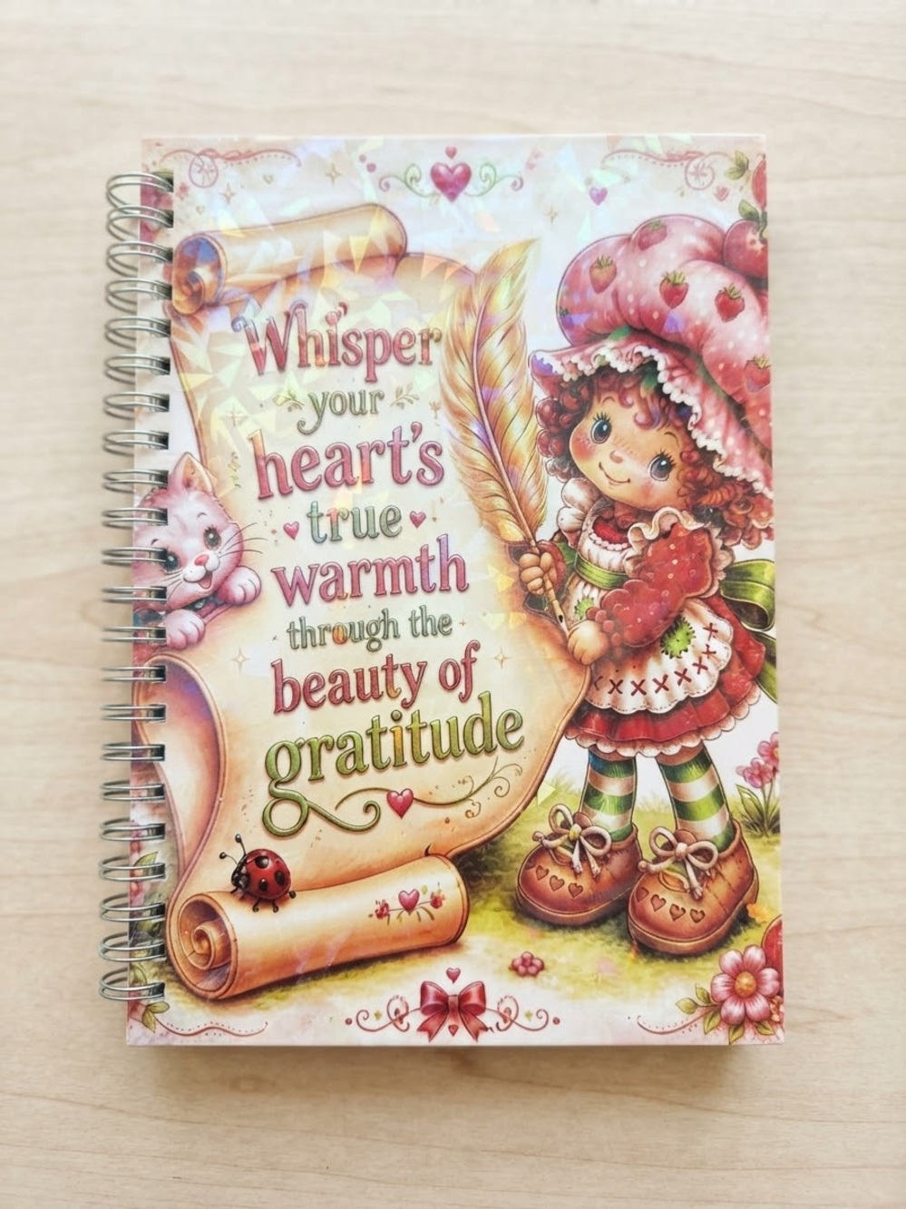 Heartfelt Gratitude A5 notebook Pink and Cream
